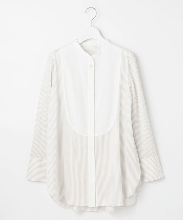 自由区 【洗える】ストレッチシャーティング ブザムシャツ グレー系1