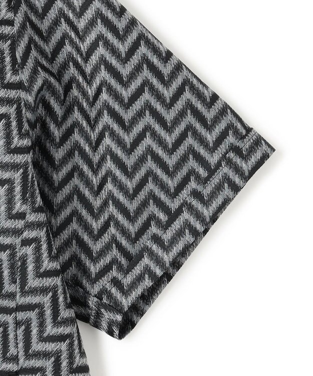 JOSEPH HOMME 【HIGH GRADE LINE】カスリシェブロンジャガード　オープンカラー半袖シャツ ブラック系5