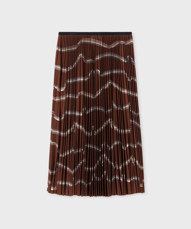 Paul Smith Signature Stripe リボン プリーツスカート ダークレッド