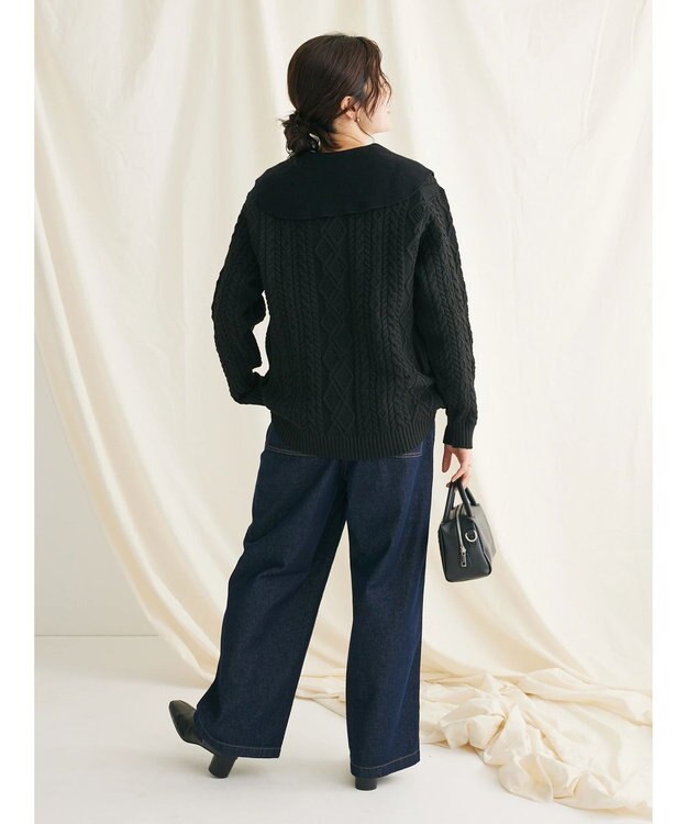 CRAFT STANDARD BOUTIQUE リサイクルポリエステルケーブルカーディガン Black