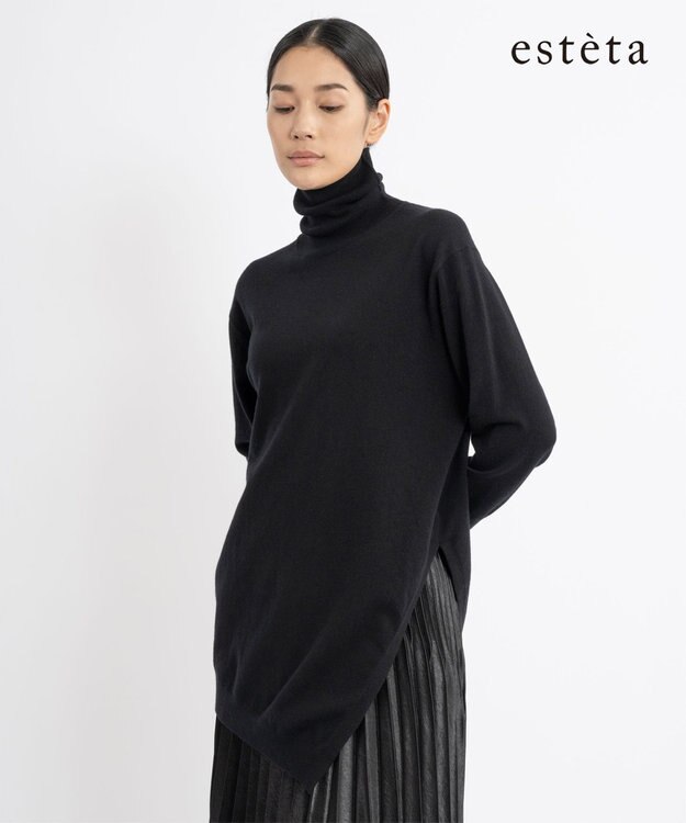 23区 S 【エステータ】スリットデザイン ニット ブラック系