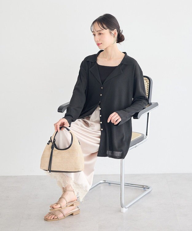 earth music&ecology Tストラップサンダル Beige