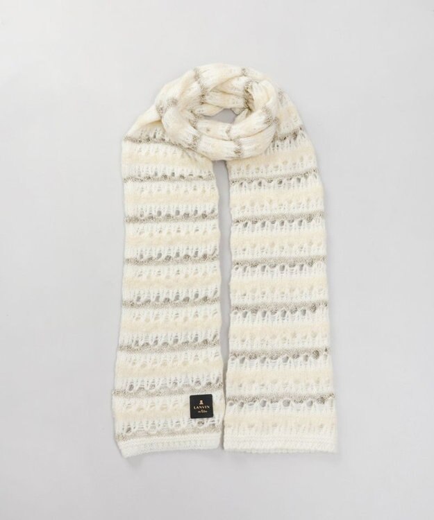 AURORA 【 LANVIN en Bleu （ランバン オン ブルー）】ニットプチマフラー オフホワイト