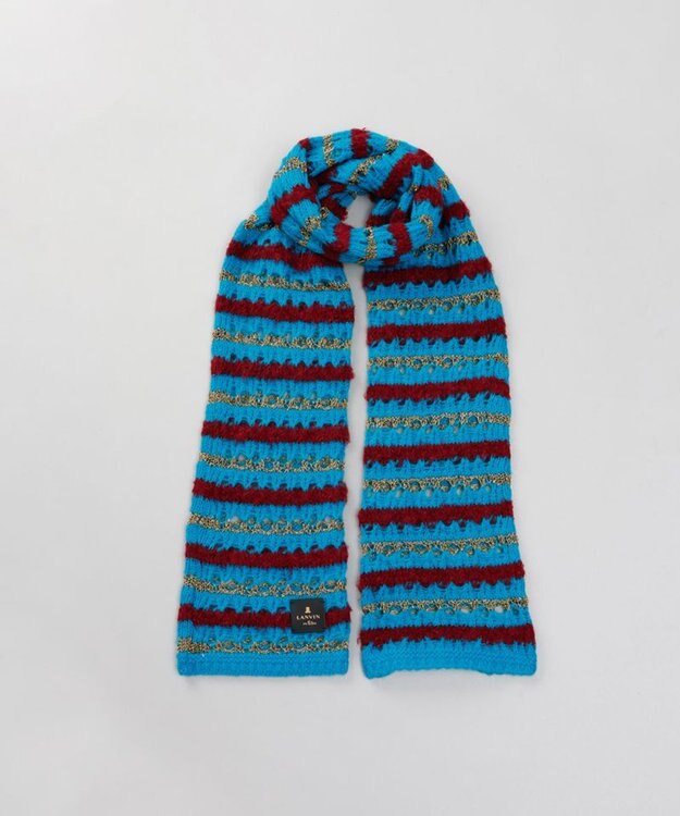 AURORA 【 LANVIN en Bleu （ランバン オン ブルー）】ニットプチマフラー ターコイズ