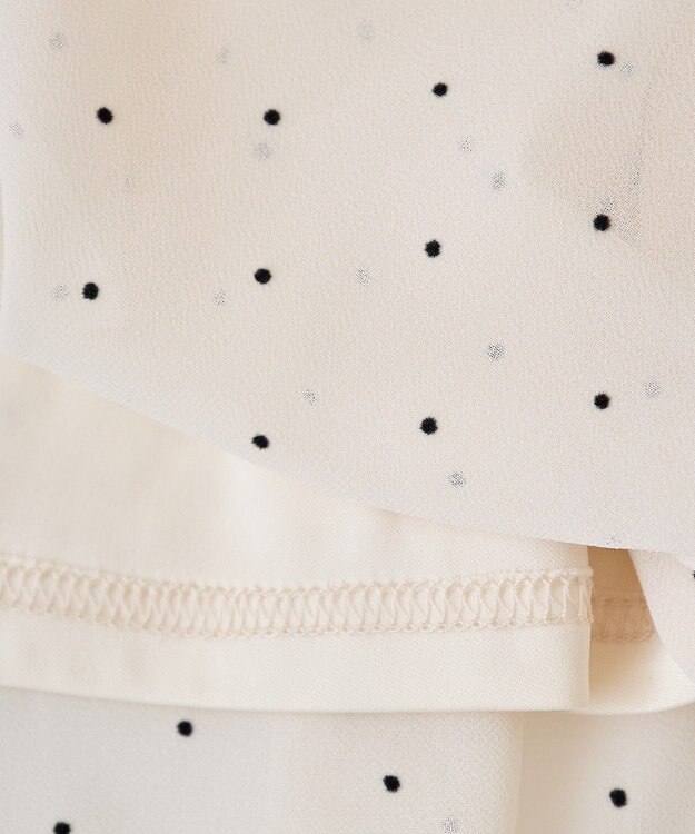 earth music&ecology ＳＥＴ２点フロッキードットブラウス＋スカート Ivory