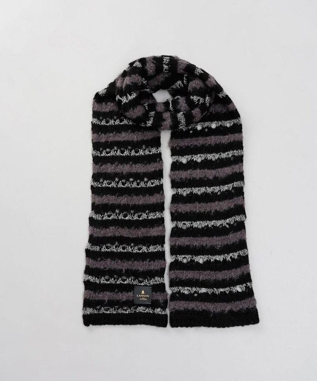 AURORA 【 LANVIN en Bleu （ランバン オン ブルー）】ニットプチマフラー ブラック