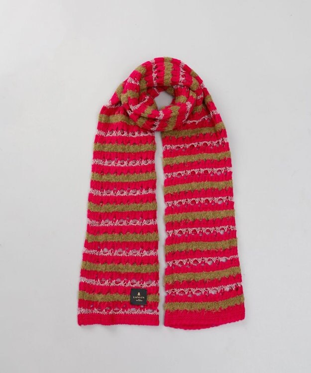 AURORA 【 LANVIN en Bleu （ランバン オン ブルー）】ニットプチマフラー フューシャピンク