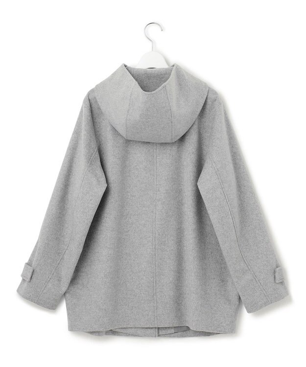 23区 ウールカシミヤビーバー フード付き ショートコート ライトグレー系