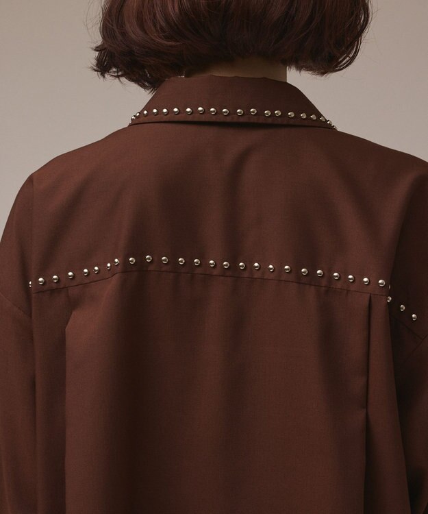 GRACE CONTINENTAL メタルホットフィットシャツ ブラウン