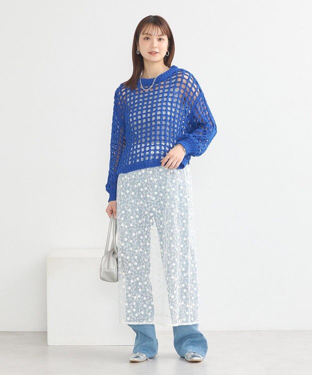 earth music&ecology シアーレースレイヤードスカート Ivory