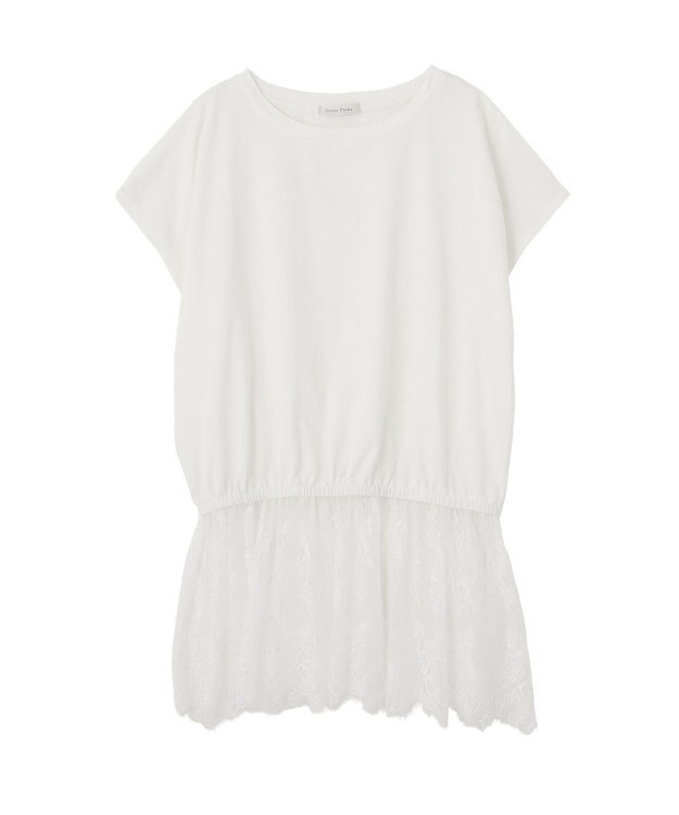 Green Parks レースドッキングフレンチプルオーバー White