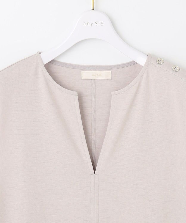 ANY SIS 【洗える】キーネック ジャンパースカート アイボリーベージュ