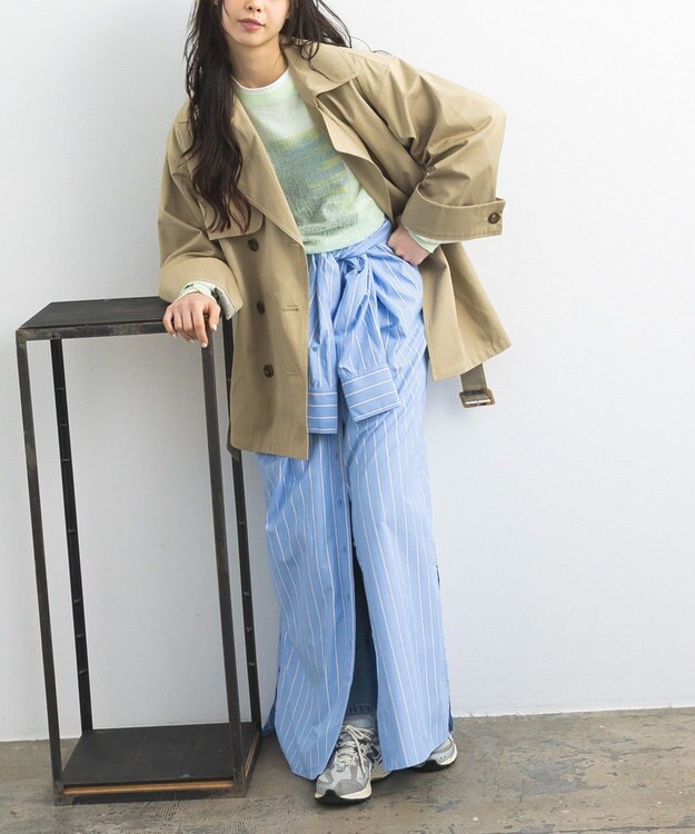 CRAFT STANDARD BOUTIQUE ストライプシャツワンピース Stripe Blue