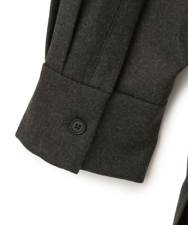 ICB L 【洗える】 ウールミルドサキソニー ロングシャツ チャコール系