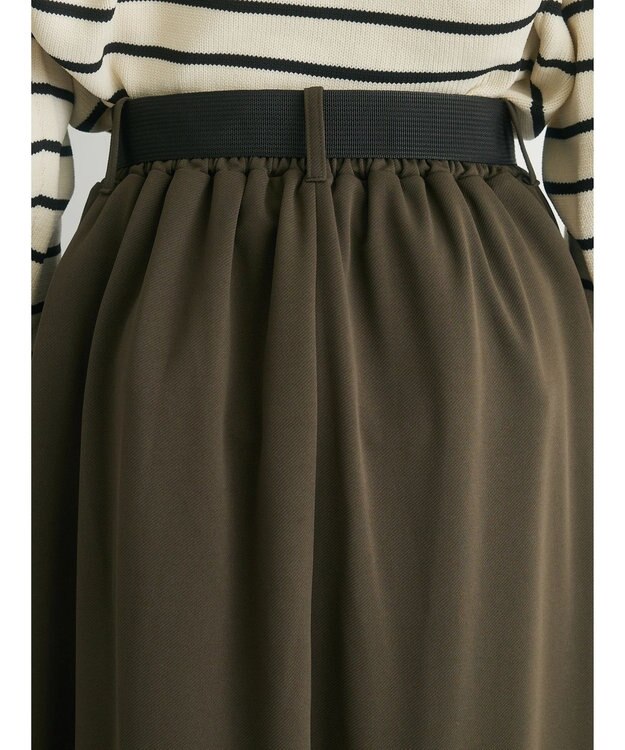 Green Parks ・ｎｏｖｅｍ９　ガチャベルト付フレアスカート Khaki
