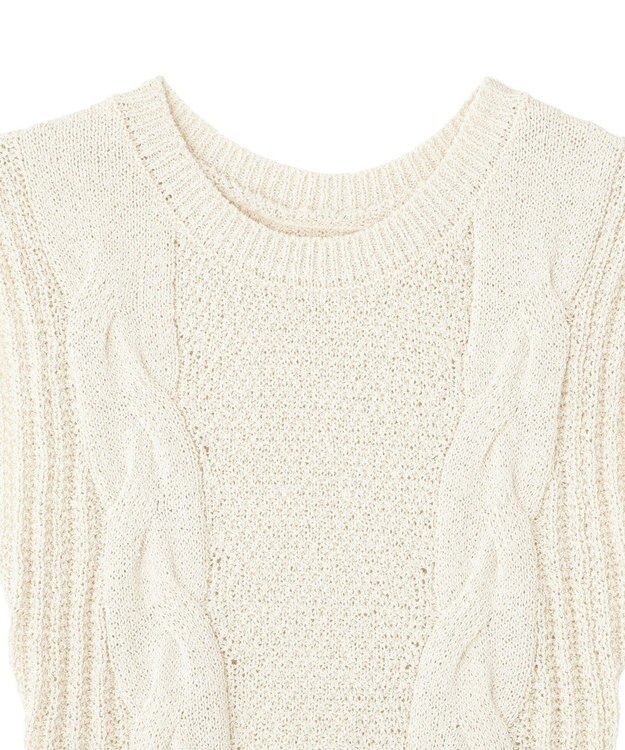 earth music&ecology フレアニットベスト Ivory