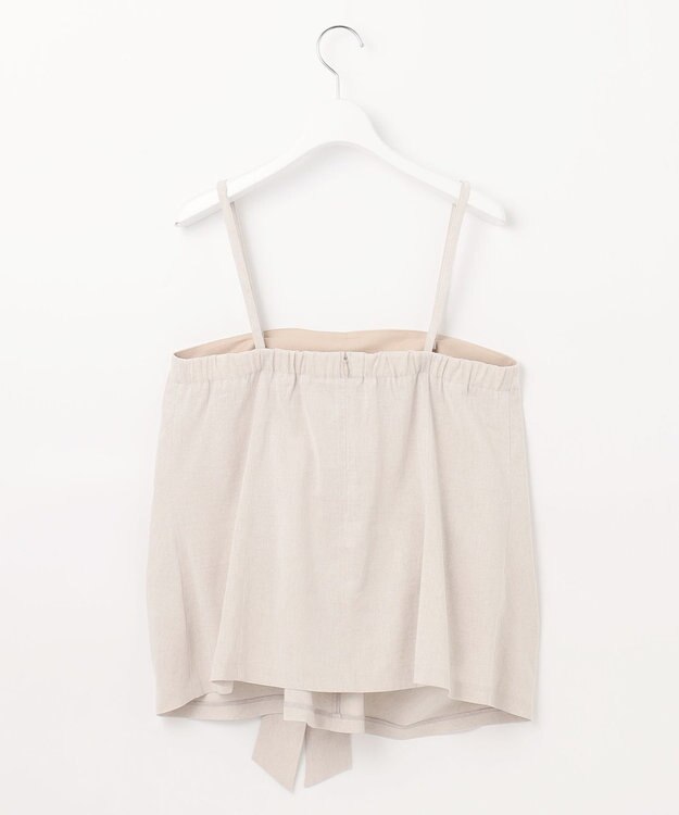 23区 L 【洗える】リネンレーヨンストレッチ キャミソール ブラウス ベージュ系