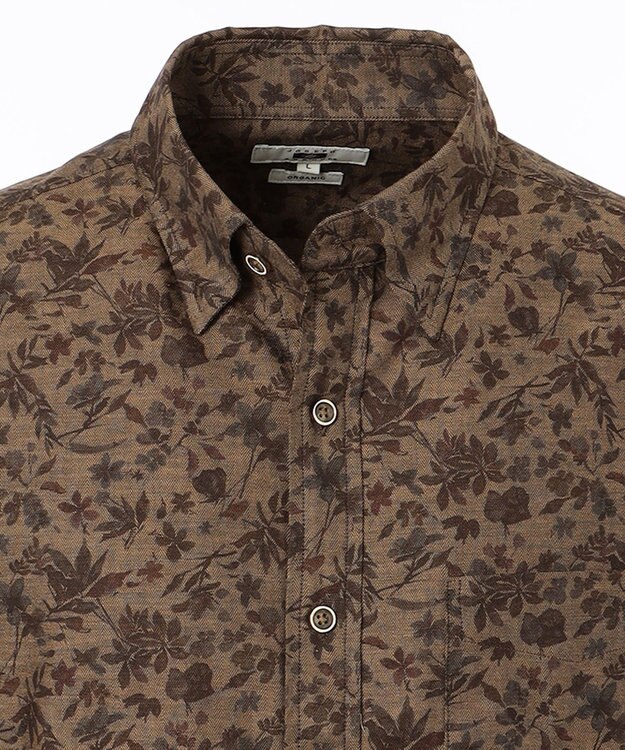 JOSEPH ABBOUD 【キングサイズ】JC花柄プリント　シャツ ダークブラウン系6