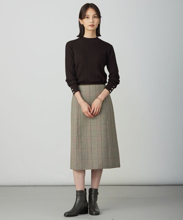 J.PRESS LADIES KNIT BASIC クルーネック ニット ダークブラウン系