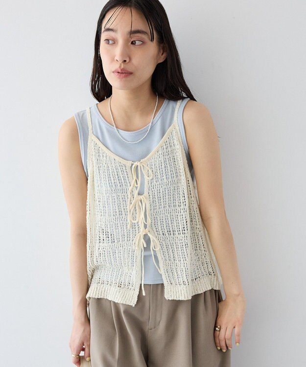 CRAFT STANDARD BOUTIQUE ノットヤーン透かしビスチェ Off White