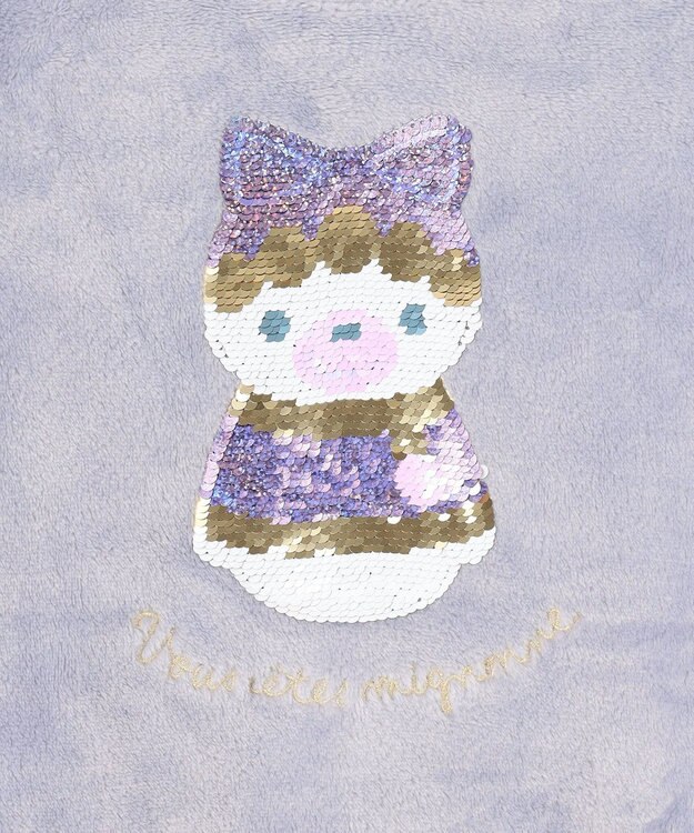 ANY KIDS 両面 フリース スパンコール トレーナー サックスブルー×雪だるま