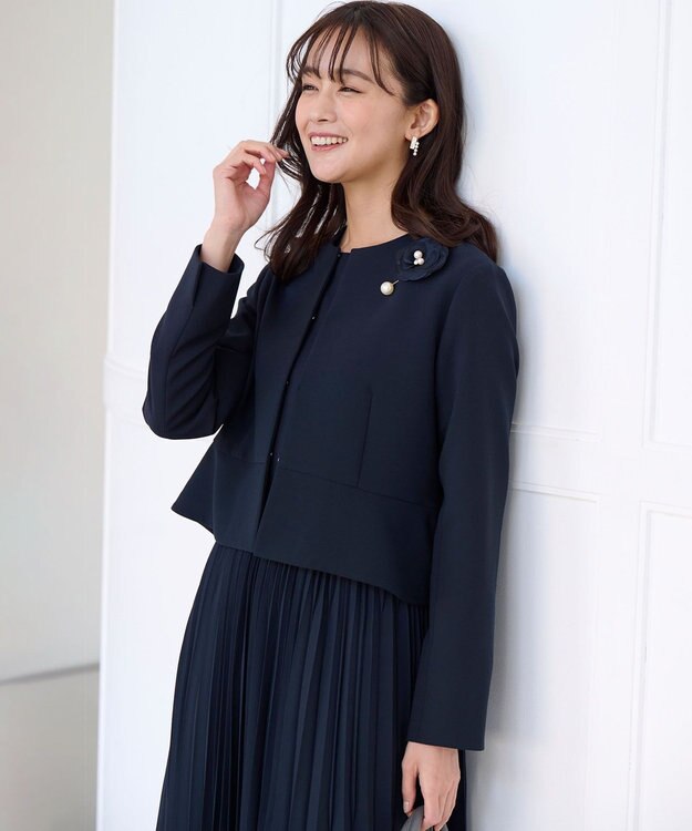 組曲 エアリーカメリアラペルピン ネイビー系