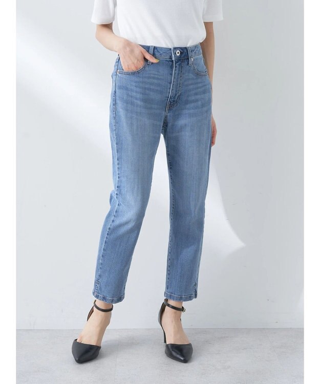 earth music&ecology クロップドデニムパンツ Light Indigo
