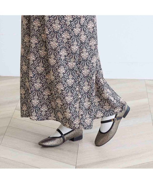 ing アシンメトリーメリージェーンパンプス ブロンズキジ