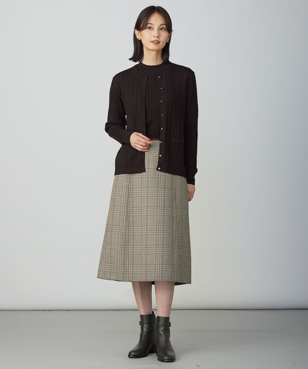 J.PRESS LADIES KNIT BASIC クルーネック ニット ダークブラウン系