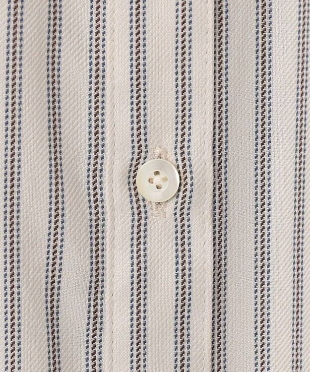 J.PRESS LADIES L 【洗える】サイロチェック＆ストライプ ブラウス アイボリーストライプ系