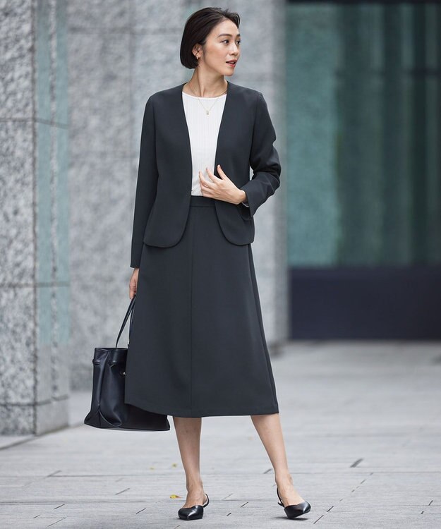 自由区 S 【セットアップ対応】トリアセダブルクロスノーカラー ジャケット ネイビー