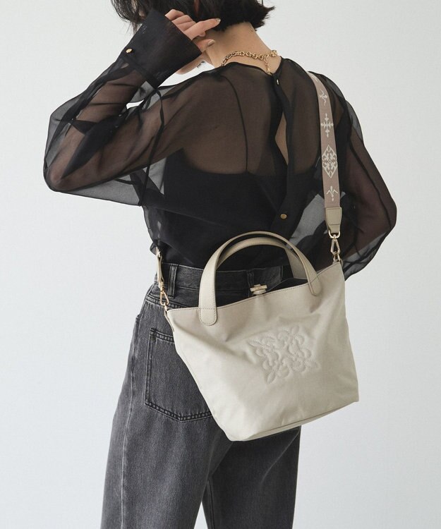 russet コーデュラナイロン2WAYタウントートバッグ(CE-1673-WEB) L.Greige