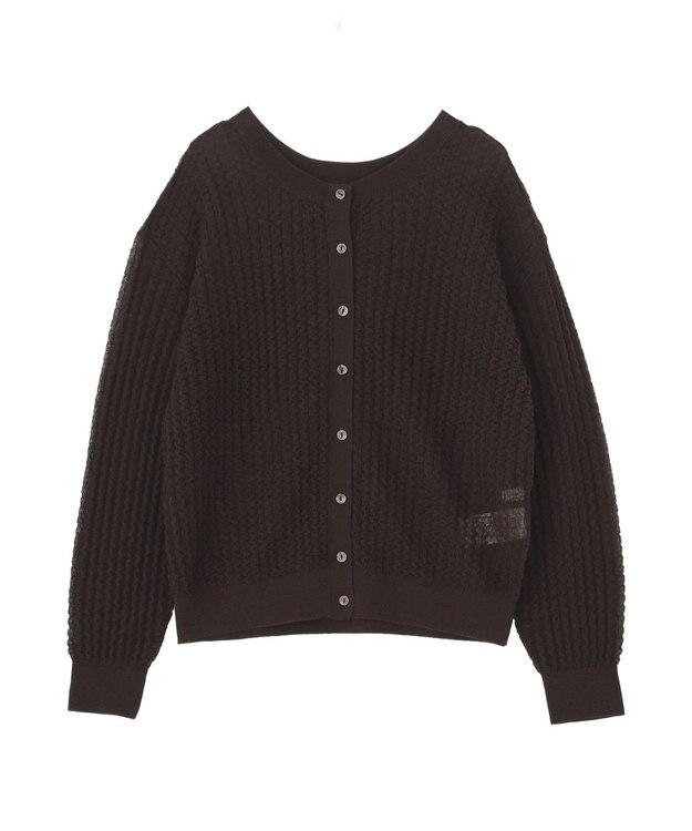 AMERICAN HOLIC 【前後2WAY】透かし編みニットカーディガン Brown