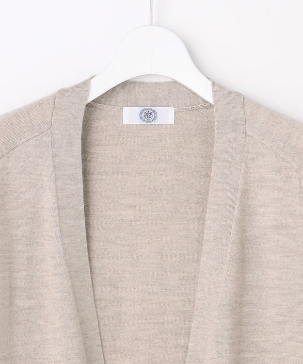 J.PRESS LADIES L KNIT BASIC ロング カーディガン ベージュ系