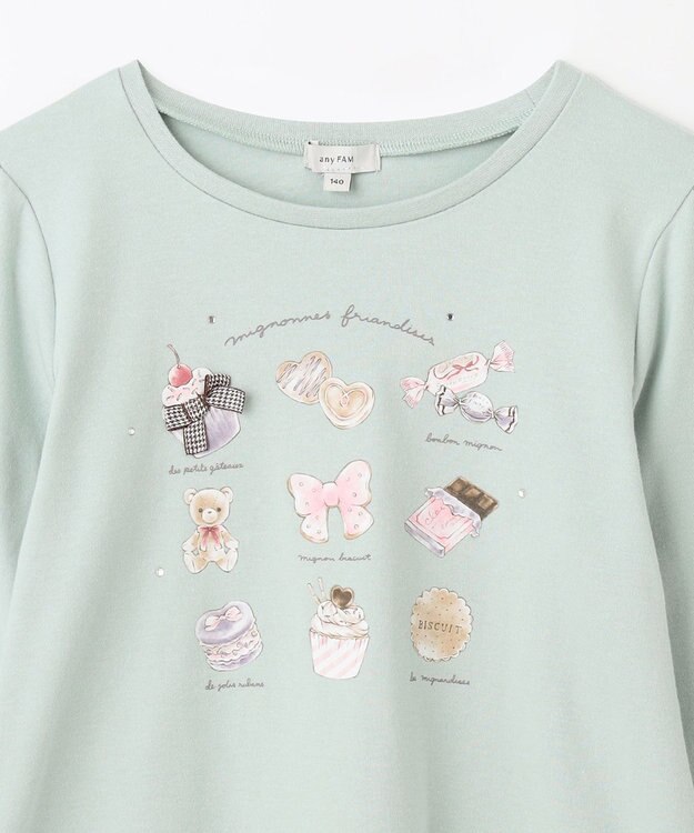 ANY KIDS スイーツプリント 長袖 Ｔシャツ ミント