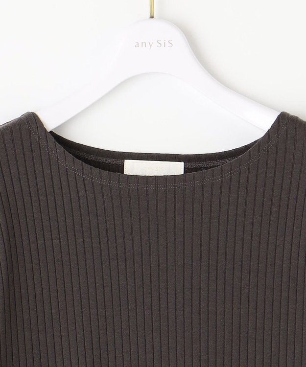 ANY SIS 【美人百花10月号掲載】カットソー×プリーツコンビ ジャンドレ ライトベージュ×チャコール