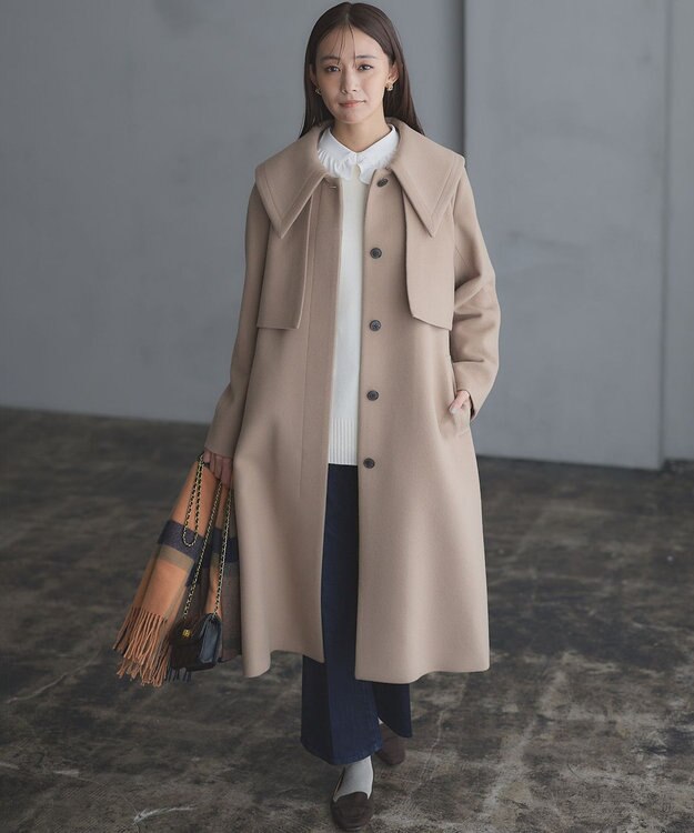 組曲 L 【WEB限定】ウールカシミヤミックスVネック ニット パールホワイト