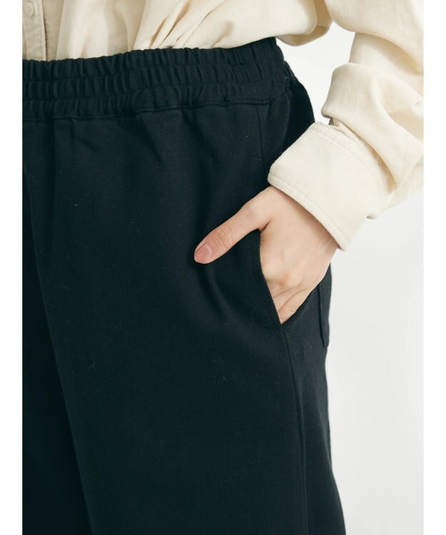 CRAFT STANDARD BOUTIQUE 裏起毛ツイルワイドパンツ Black