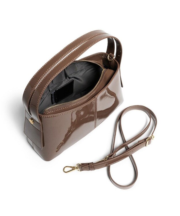 MioFIRANO SLIT D001 ハンドバッグ BROWN