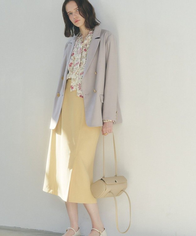 YECCA VECCA フェイクレザーミニボストンバッグ Gray Beige