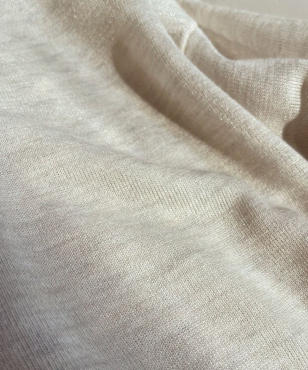 23区 シャイニーシアーニット ジップアップ パーカー アイボリー系