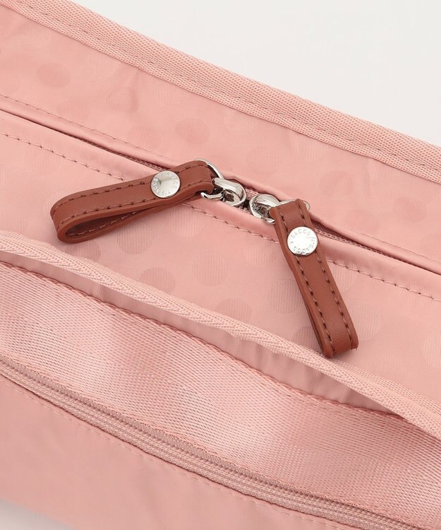 Y'SACCS 撥水ナイロンテープデザインスクエアショルダーバッグ ピンクベージュ