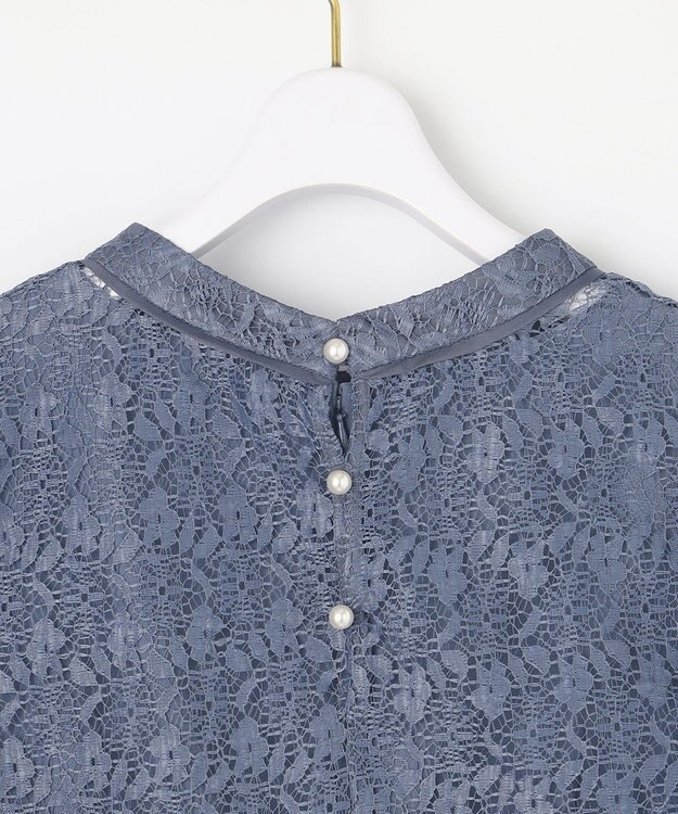 ANY SIS 【Lily Calin】レーストップス×マーメイド ドレス セット スモーキーブルー×スモーキーブルー