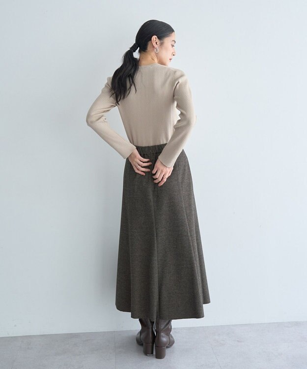 YECCA VECCA 袖釦クルーネックリブニット Light Blue