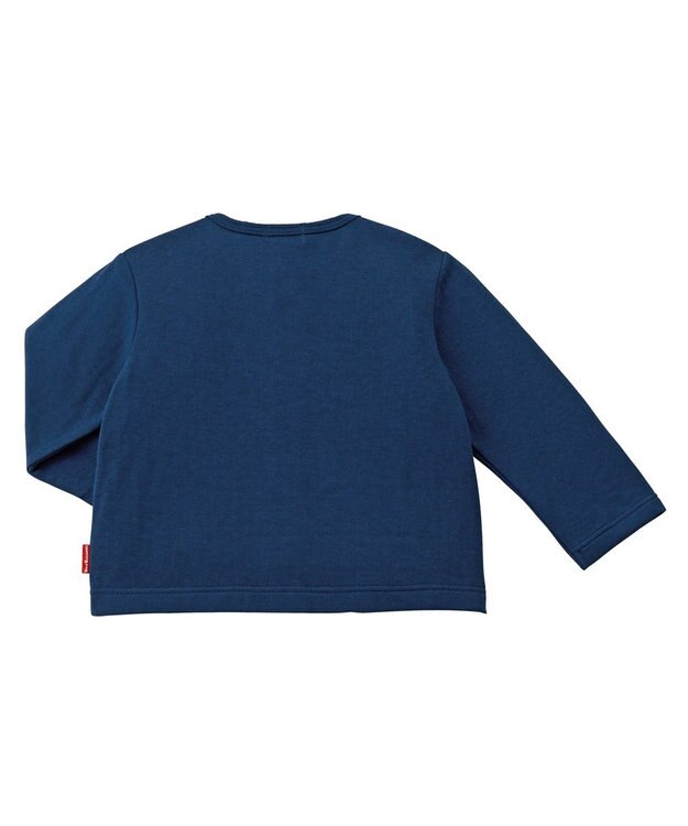 MIKI HOUSE HOT BISCUITS 【70-110cm】 接結天竺素材 ワンポイントカーディガン 紺