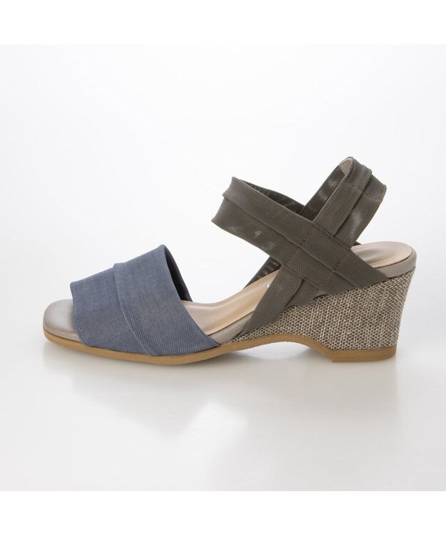 MODE ET JACOMO <D'ICI>アンクルストラップストレッチサンダル ブルーコンビ