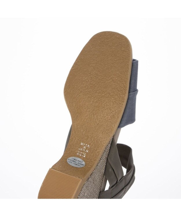 MODE ET JACOMO <D'ICI>アンクルストラップストレッチサンダル ブルーコンビ