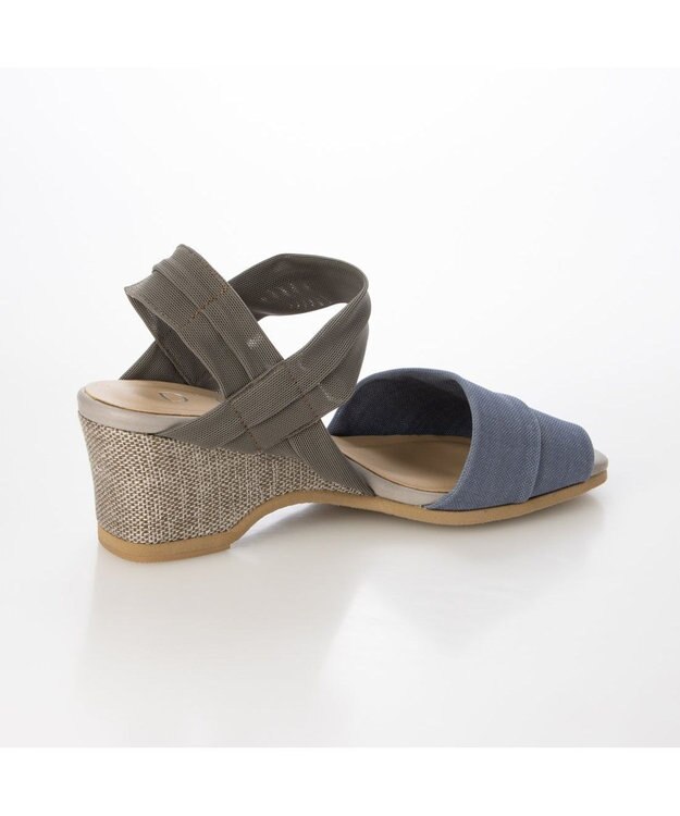 MODE ET JACOMO <D'ICI>アンクルストラップストレッチサンダル ブルーコンビ
