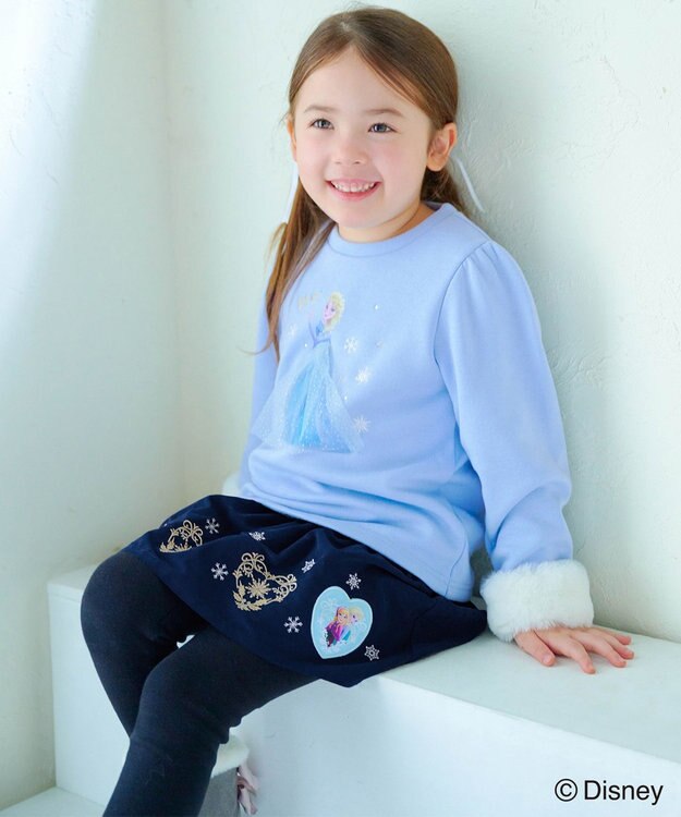 ANY KIDS 【ディズニー/FROZEN】裾刺繍スカッツ ネイビー