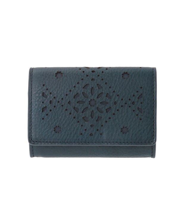 genten アーガイルカットワーク 小銭入れ ネイビーブルー